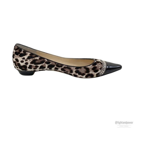 Jimmy Choo Point Toe Pony Hair Ballet Flats Sz 37 - Picture 2 of 12